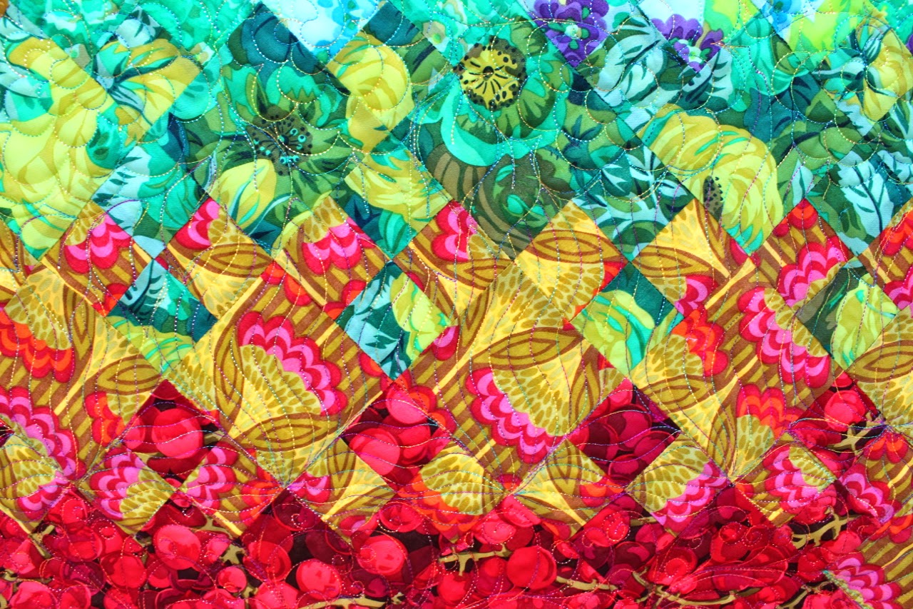 The Beyondness of Things Blooming Nine Patch Quilt Bright Color Palette