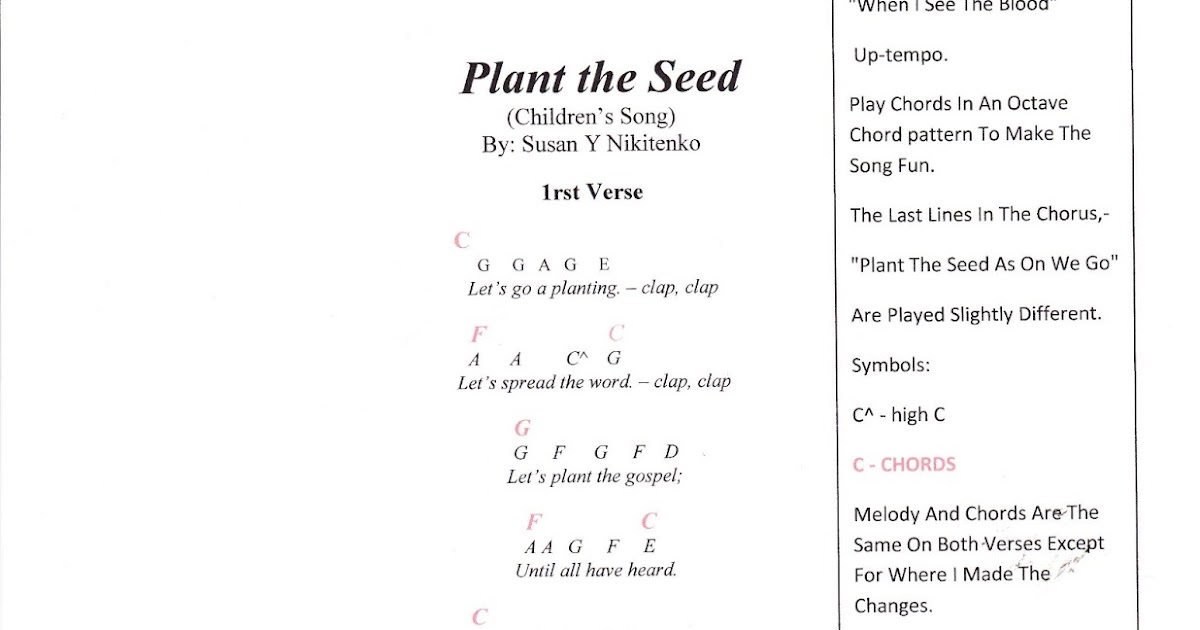 Plant The Seed Chords And Melody