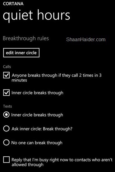 HOW TO : Set Up the Inner Circles and Breakthrough Rules for Quiet Hours on Windows Phone 8.1