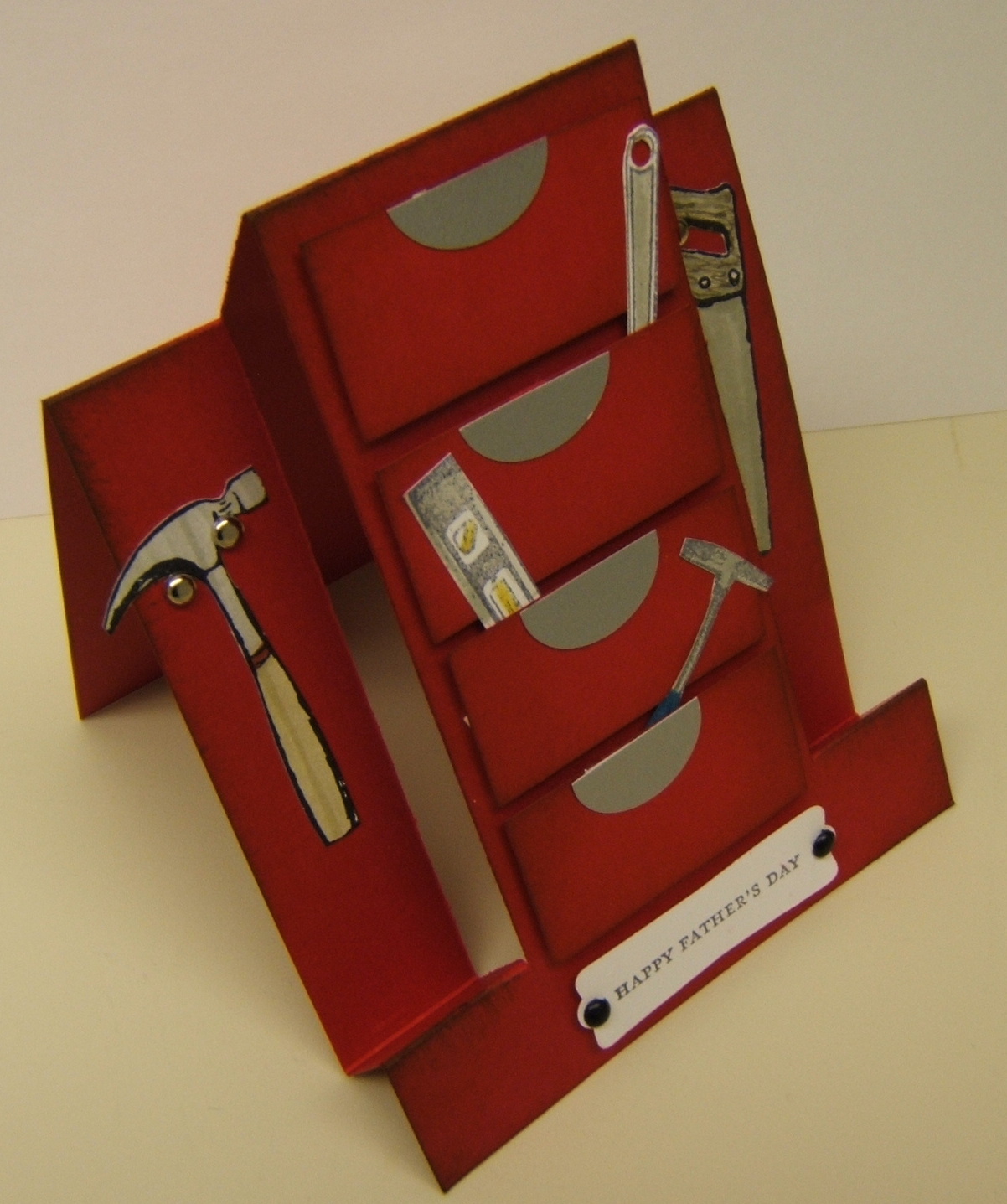 Stitchin' n Stampin' on Paper Make It Monday Tool Box Stair Step Card