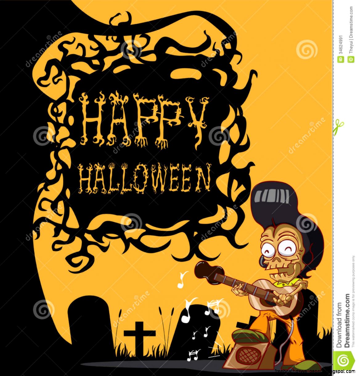 Skeleton Playing Guitar And Happy Halloween Stock Image Image Skeleton Playing Guitar And Happy Halloween Stock Image Image