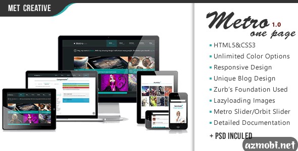 Metro One Page | Responsive, Select Your Color