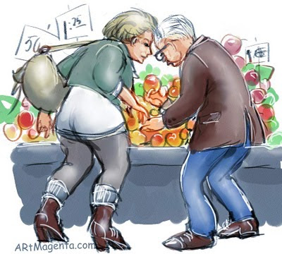 Fruit and vegetables is a caricature by Artmagenta