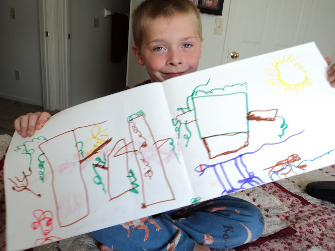 Evan with his drawing