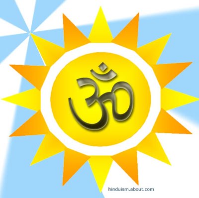 The Symbol of the Aryan Trinity AUM  within the sun god Surya