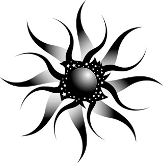 tribal sun tattoo design flash