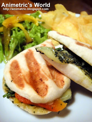 Mozarella, Basil, Pesto, and Pepperonata Panino at Buon Giorno
