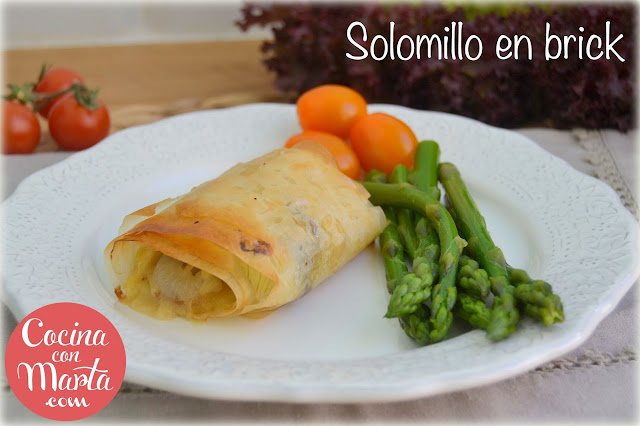 Solomillo wellington en pasta brick con puré de manzana, cebolla, champiñoes y ciruelas. Receta Fácil, rápida, casera. Comidas especiales