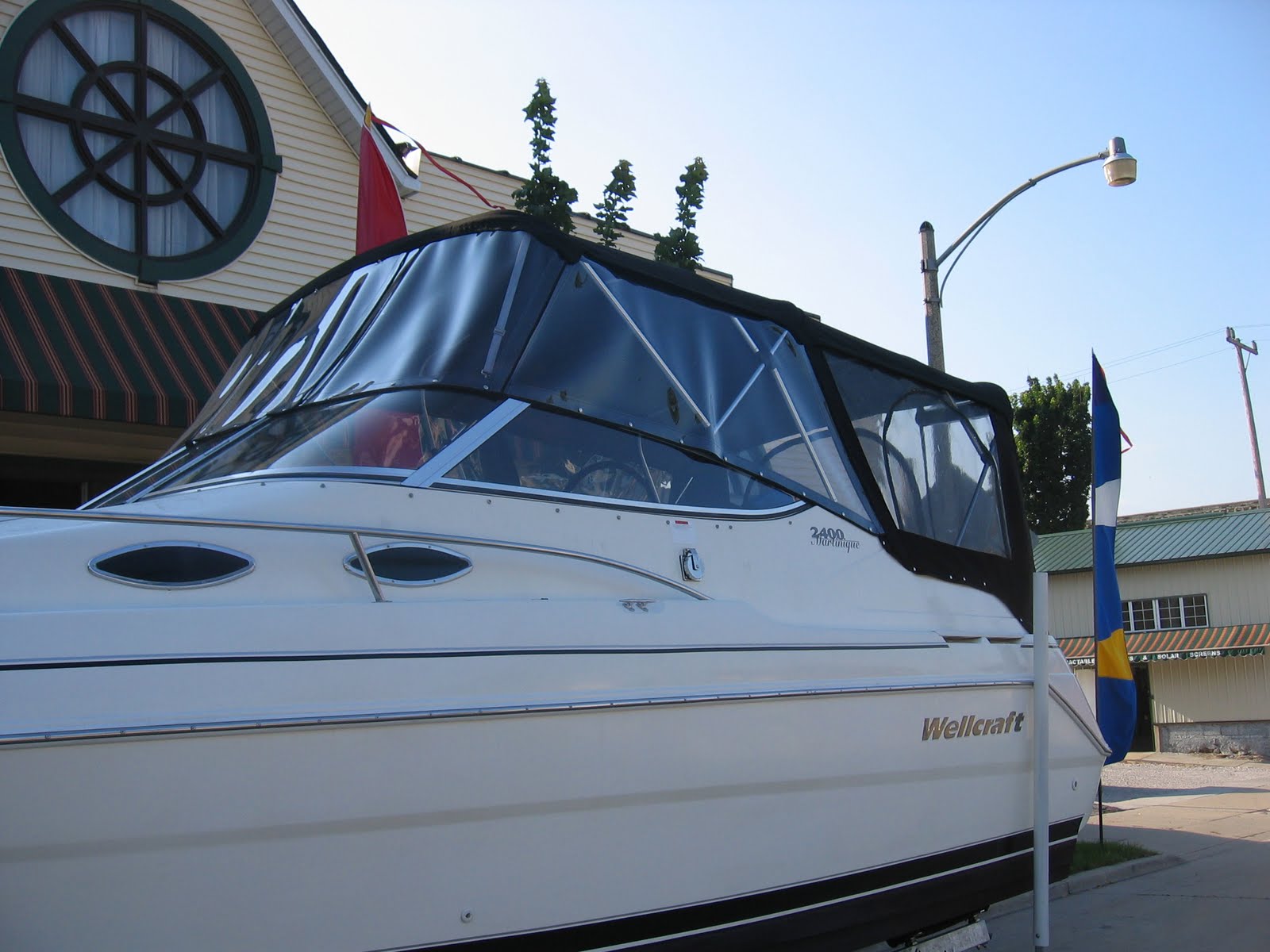 Homestyle Custom Upholstery and Awning Black Bimini And Camper Enclosure