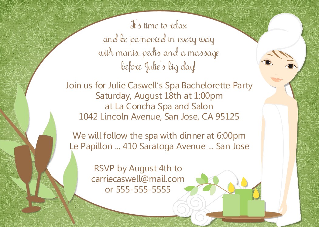 spa invitations