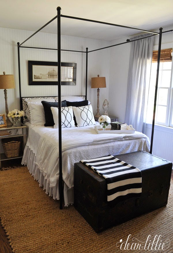 Dear Lillie Recovering the Headboard in Our Guest Bedroom