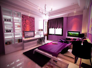 Lovely pink purple bedroom design decor for girl's dream house