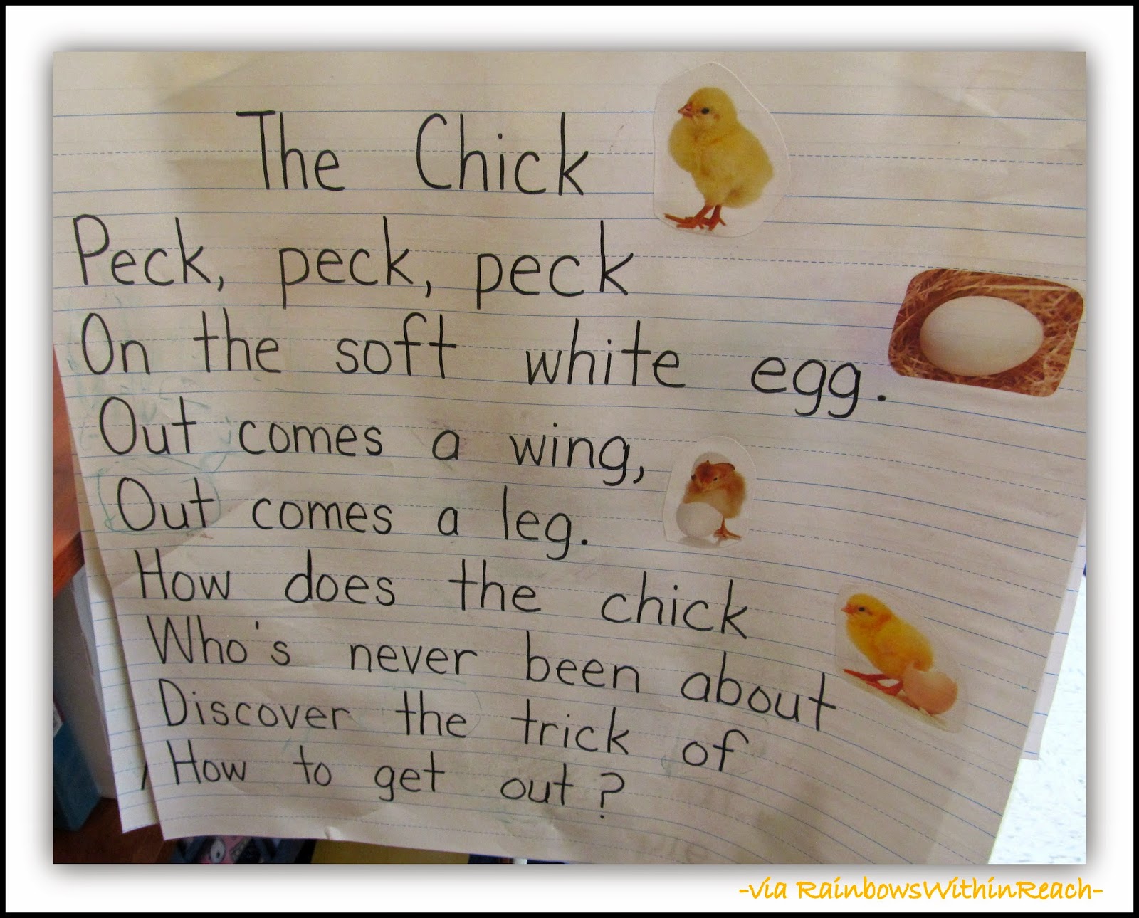 RainbowsWithinReach Chickens in the Classroom Craft + Reading