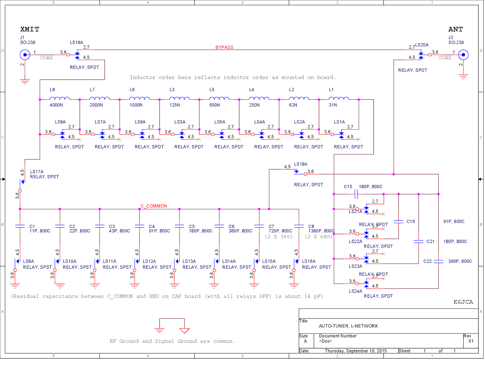 K6JCA Antenna Autotuner Design, Part 7 Build, Phase 1