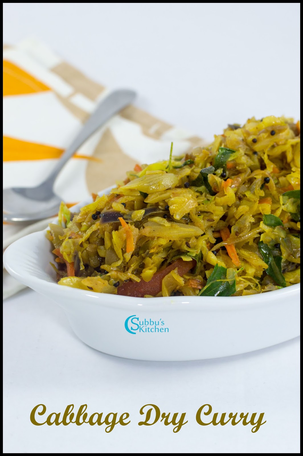 Cabbage Stirfry Cabbage Dry Curry Recipe Subbus Kitchen