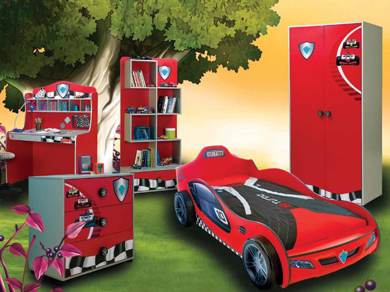 race car bedroom set