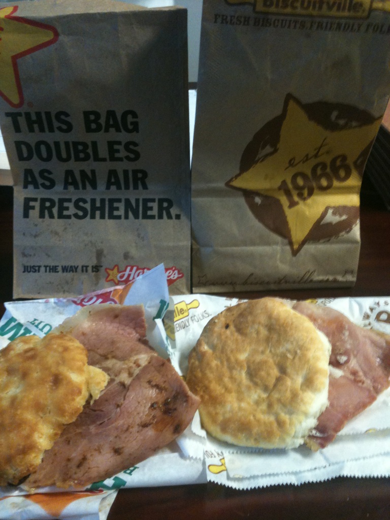 Comparative Reviews Hardees or Biscuitville The Best Ham Biscuit