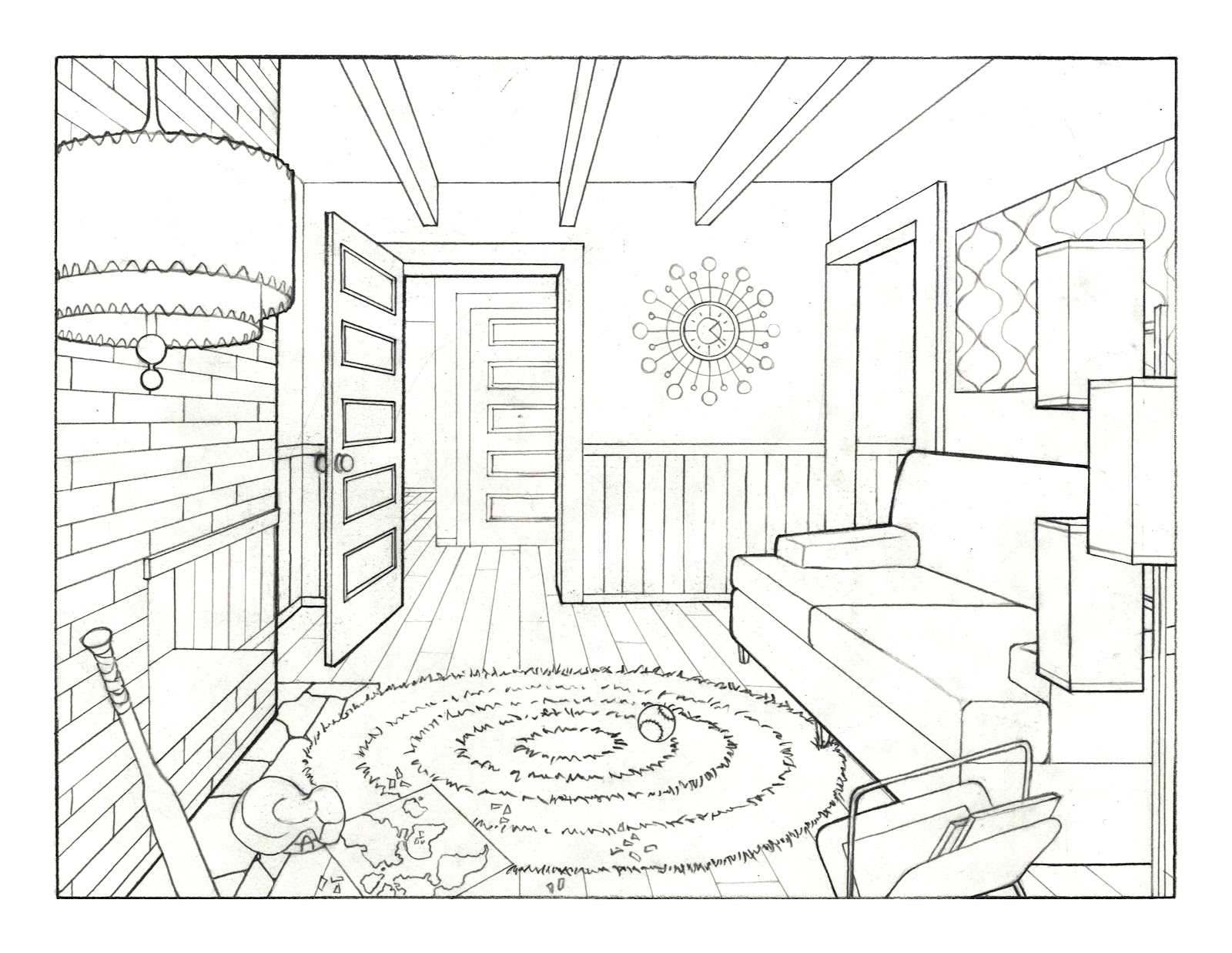 Line Drawing Room : Jenn johnson s art living room