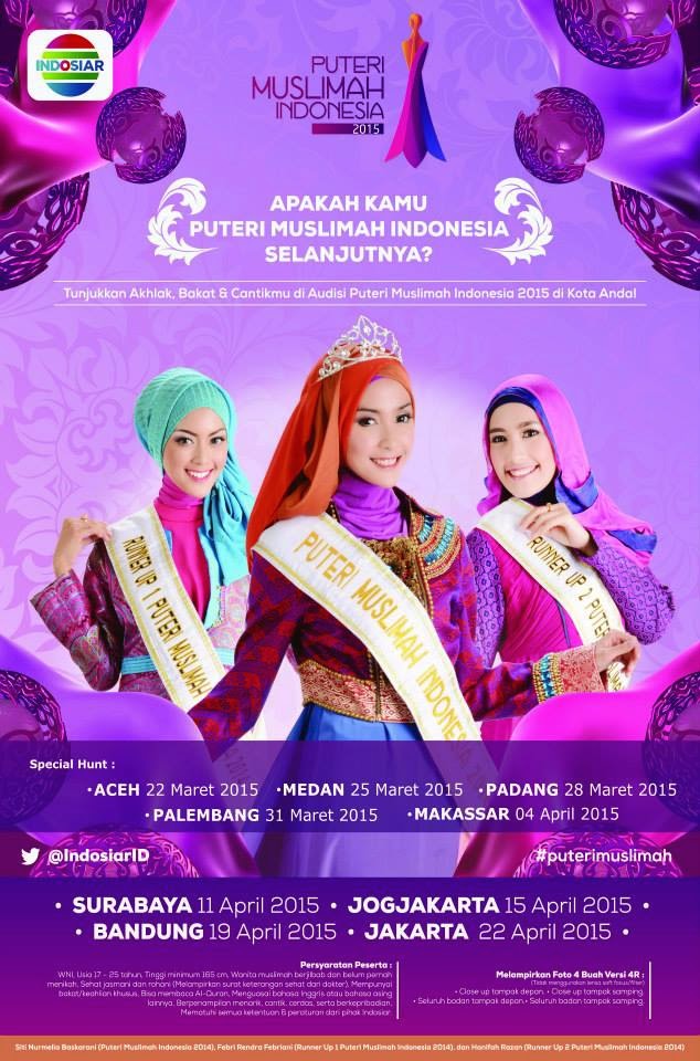 Daftar Nama 25 Putri Muslimah Indonesia 2015
