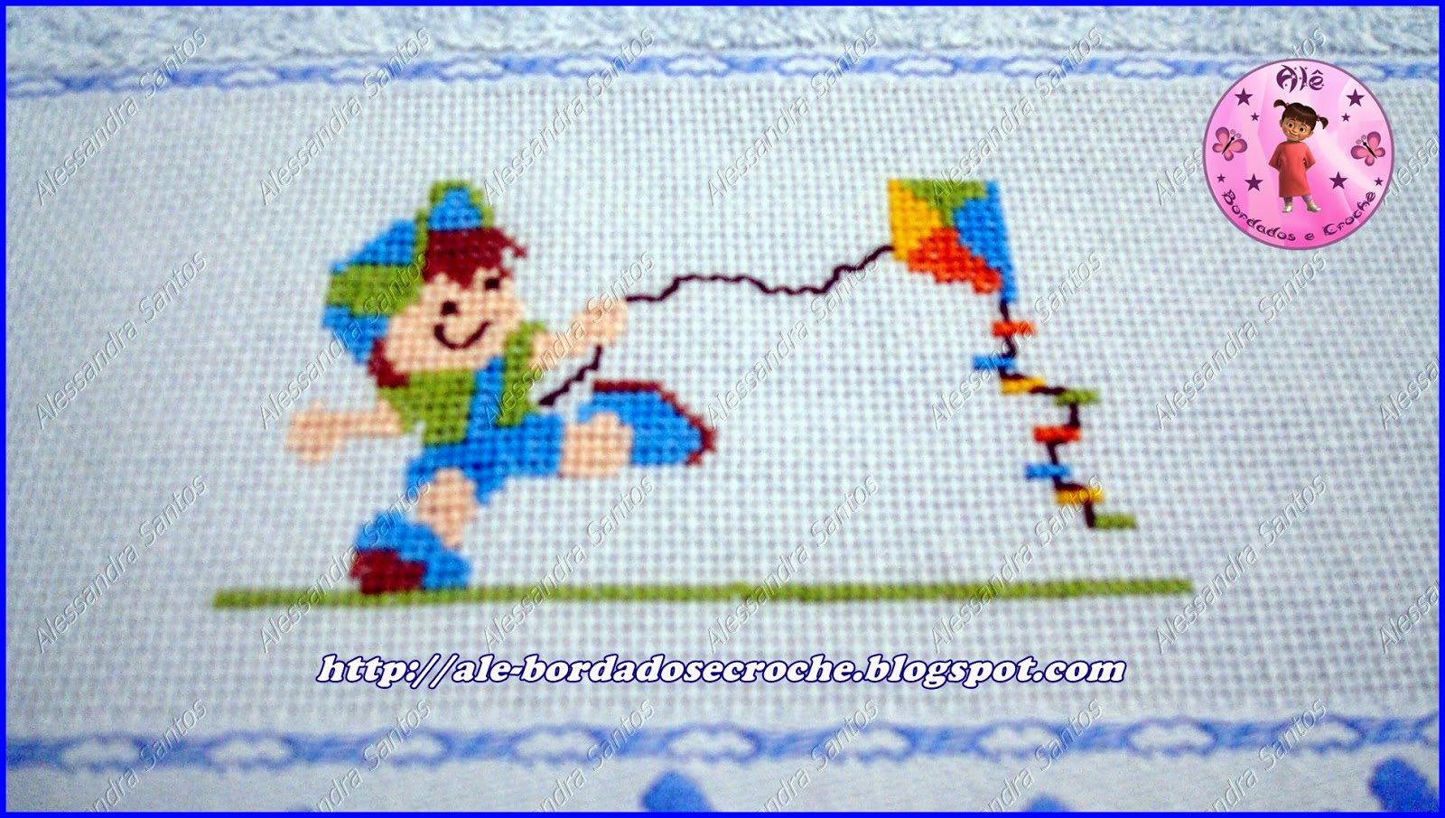 Alê - Bordados e Crochê: Toalha de Banho Infantil - Avião e Pipa