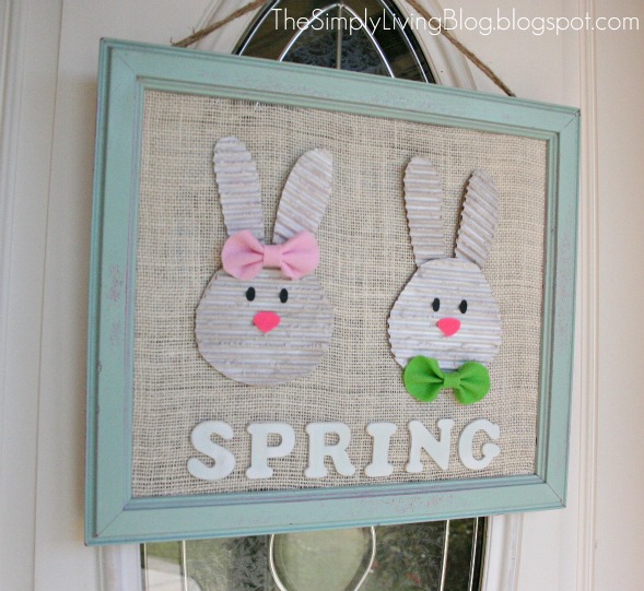 Simply Living Spring door {with cardboard bunnies}