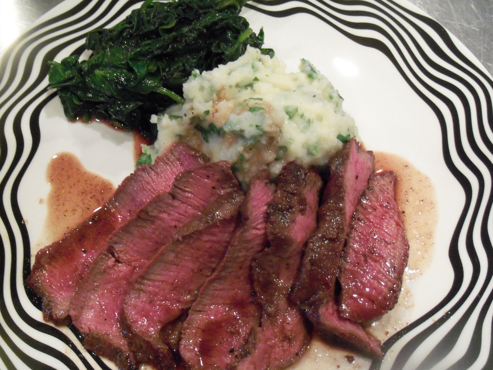 Just Food Dinner 6/13/11 Grilled Flat Iron Steak...Mashed Potatoes w