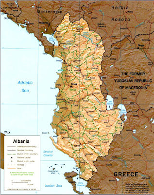 Albanie Carte Pays Département