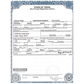 Texas Austin County Birth Certificate Get Vital Record Birth Certificate Virtual Birth Certificate