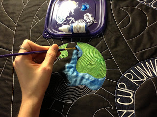 Painting over quilting