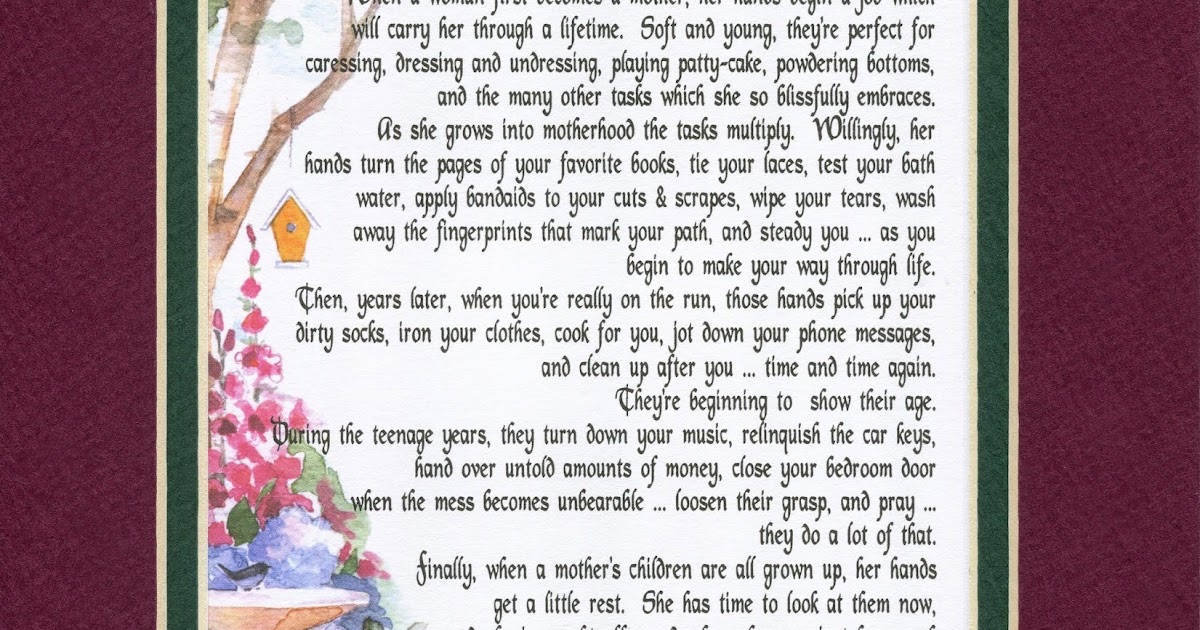 Genie's Poems A Mother's Hands