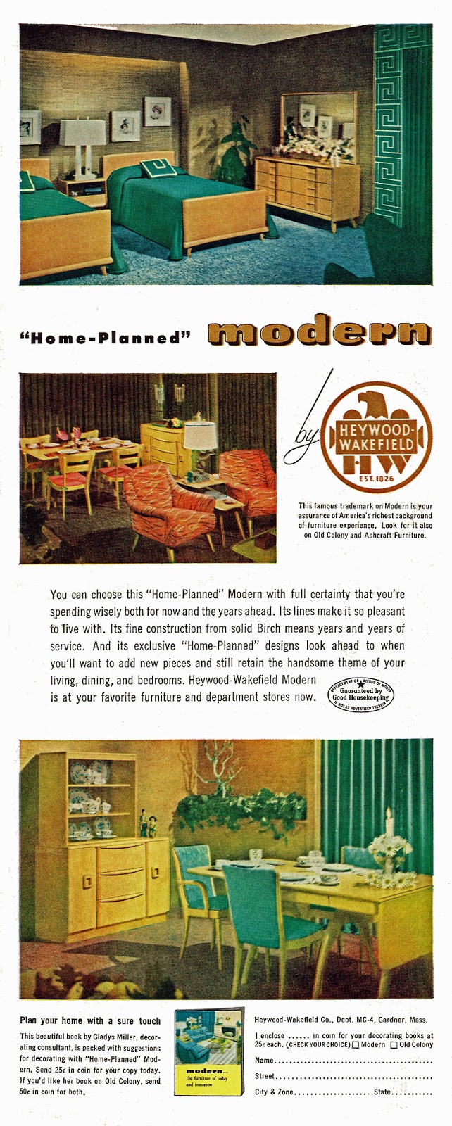 Mad For Mid Century Heywood Wakefield Vintage Furniture Ad