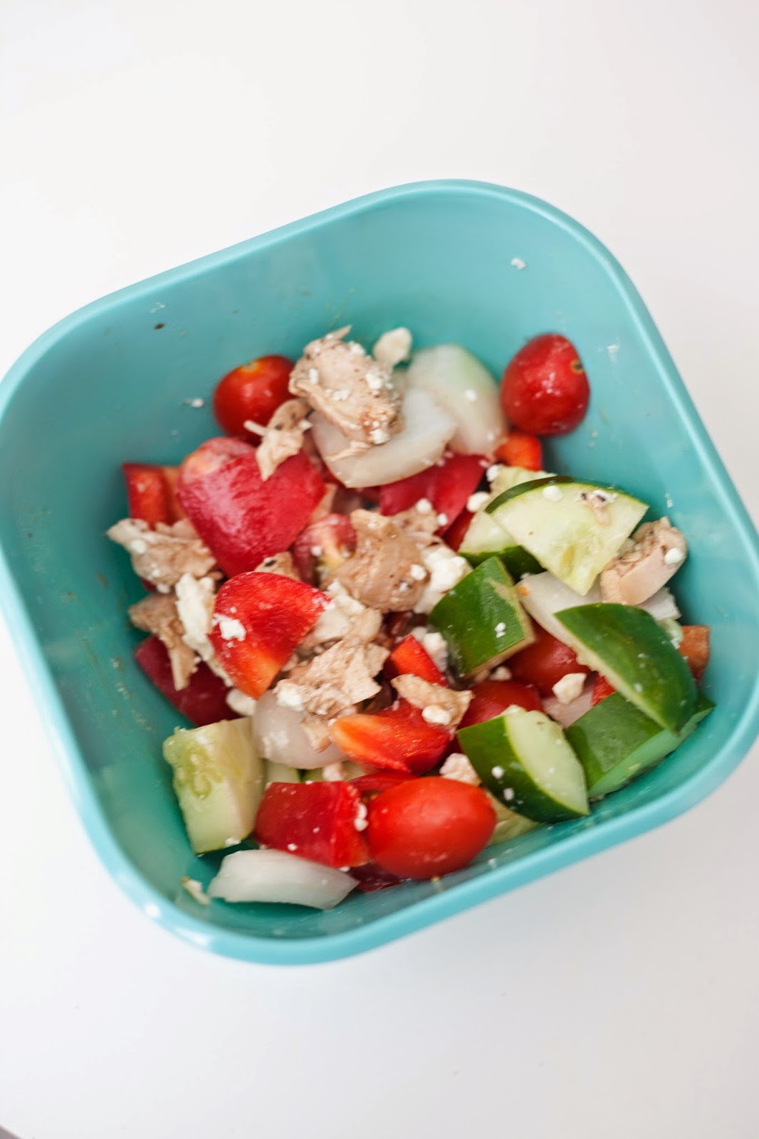 The Real Healthwives Greek Chicken Salad in a jar!