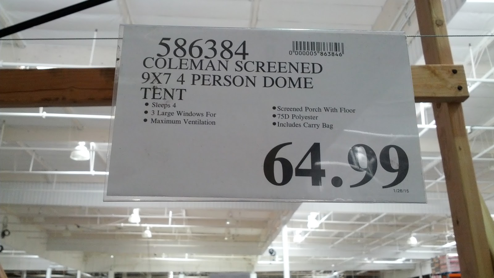 Coleman Screened 4person Dome Evanston Tent Costco Weekender