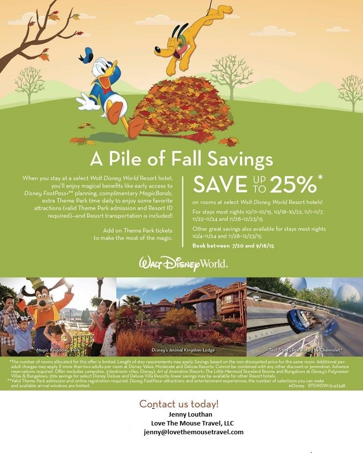 Fall deals for disney world