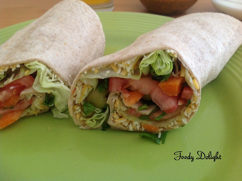 Foody Delight Tortilla Sandwich A Veggie Wrap