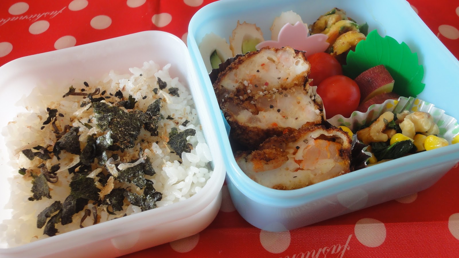 とろんのまいにち献立 お弁当 冷凍や作り置きは便利 海老はんぺんカツなどなど と朝ごはん