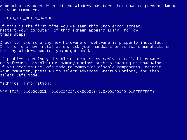 Windows Vista Irql_Not_Less_Or_Equal Blue Screen