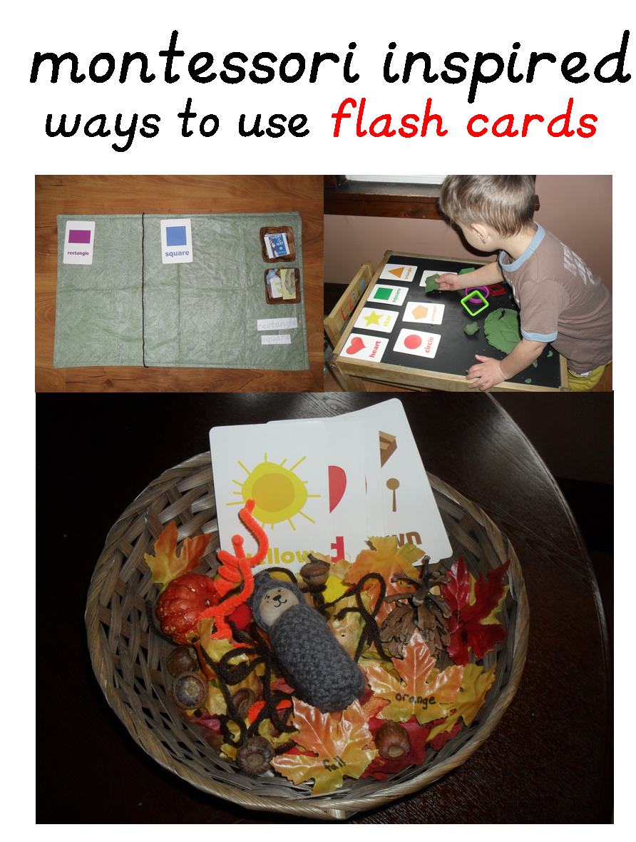 Dollar Store Gold Flash Cards incorportated into our Montessori work