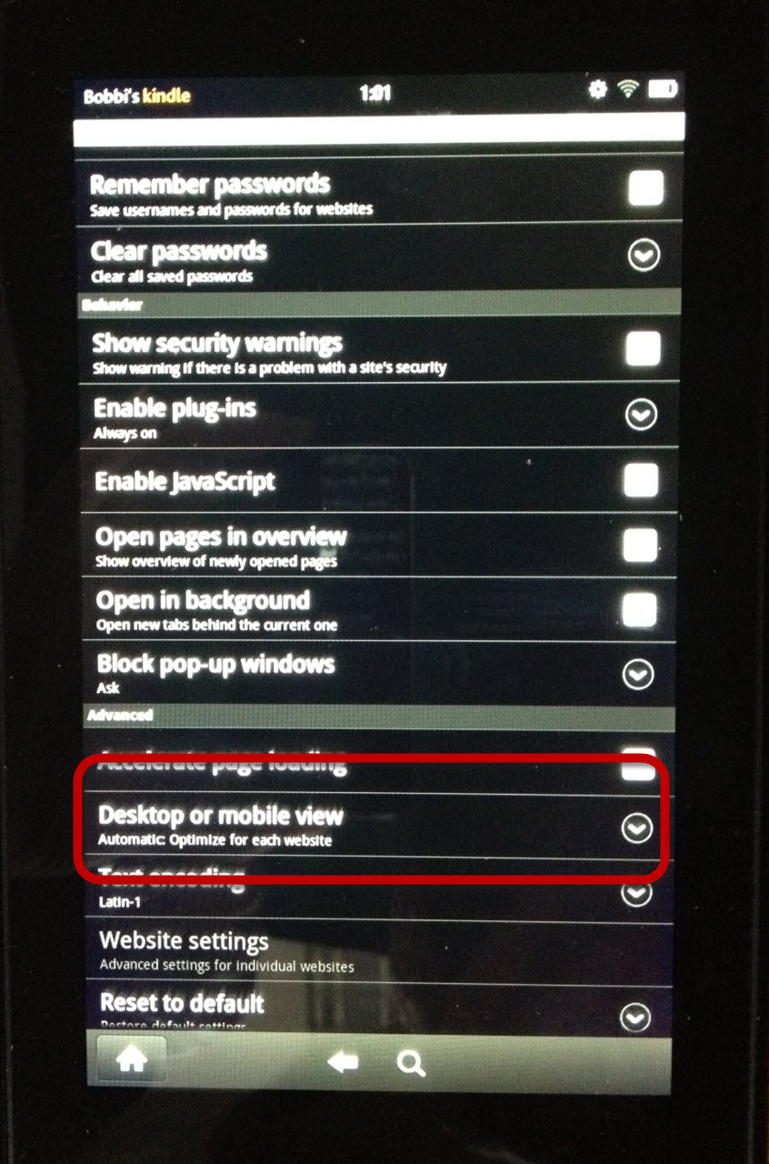 NH Downloadable Books Changing the Mobile Browser Settings in the