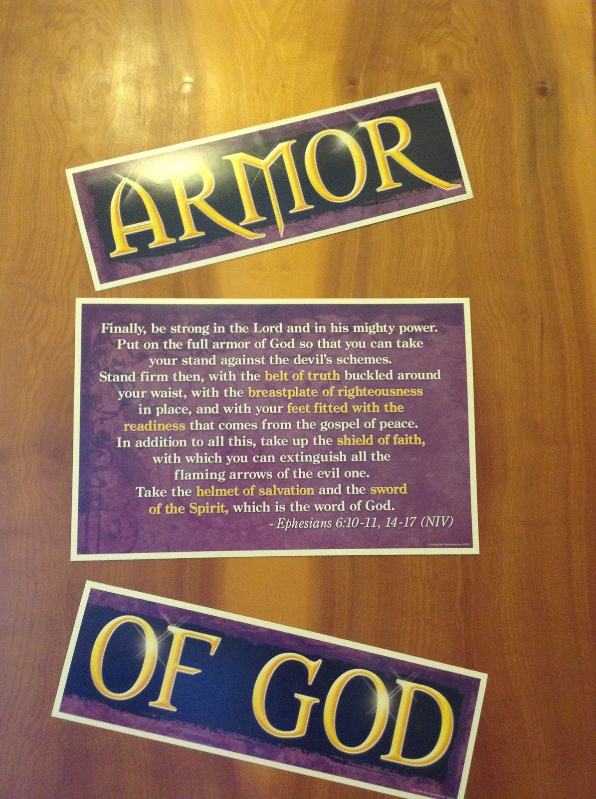 Look to Him and be Radiant Armor of God Decorations