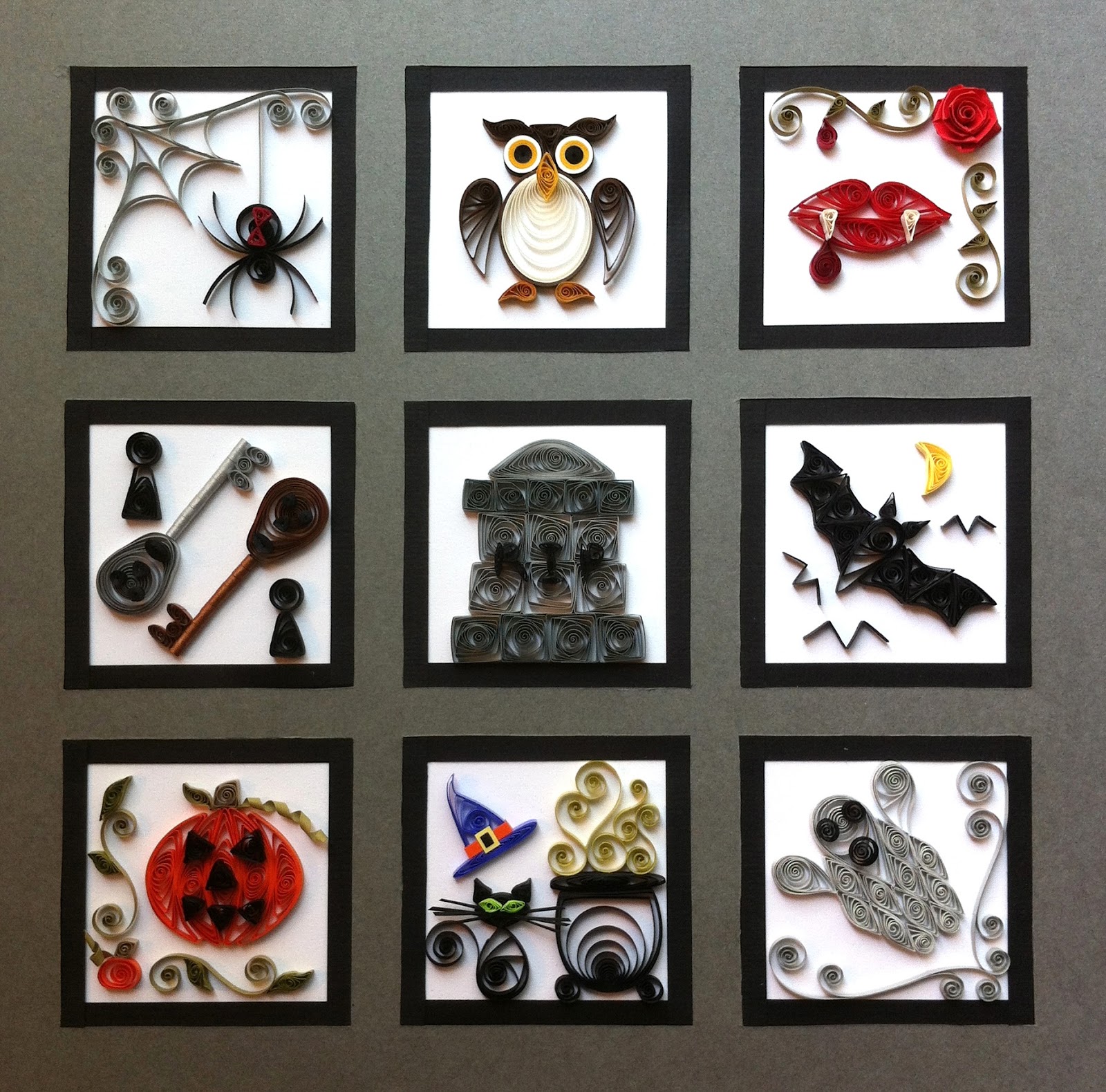 Paper Spiral Quilled Halloween Sampler