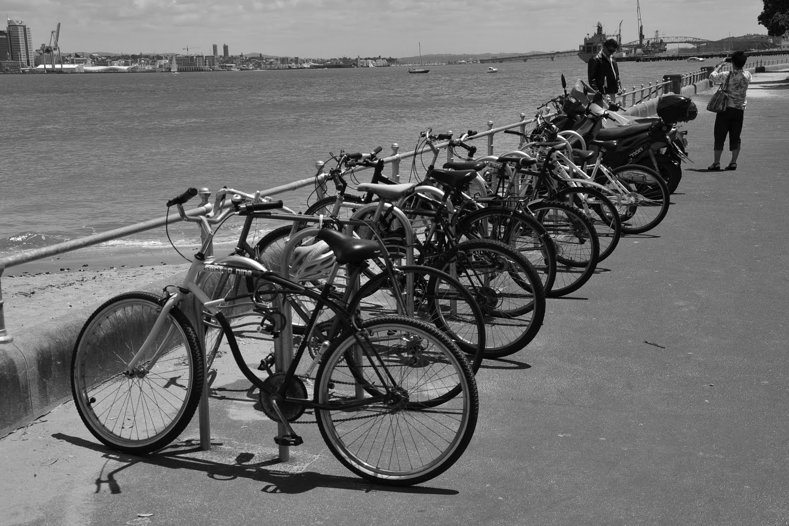Reflections on Auckland Planning Bike Racks Full at Devonport Ferry