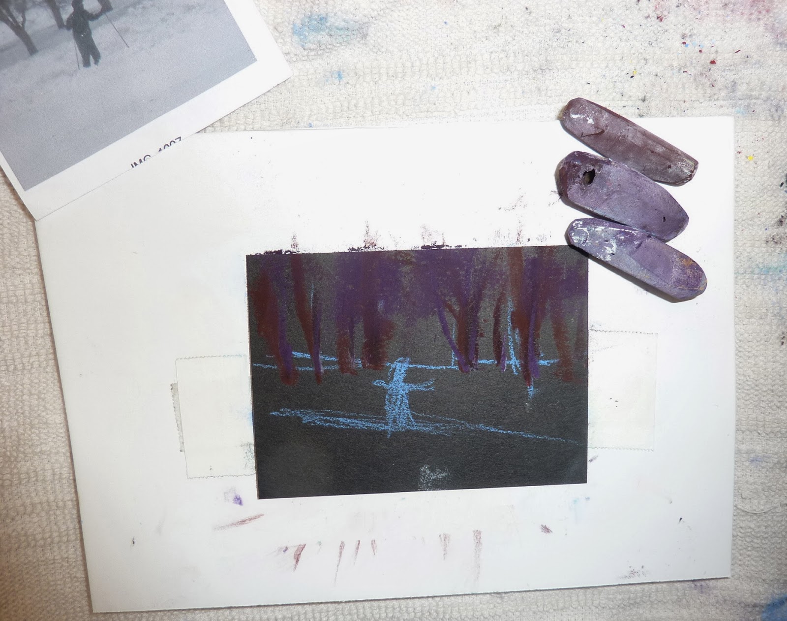 Painting My World Mini Demo Pastel on Black Artagain Paper