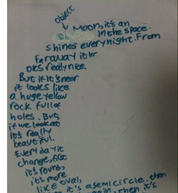 English Assessment Task Shape PoemMoon