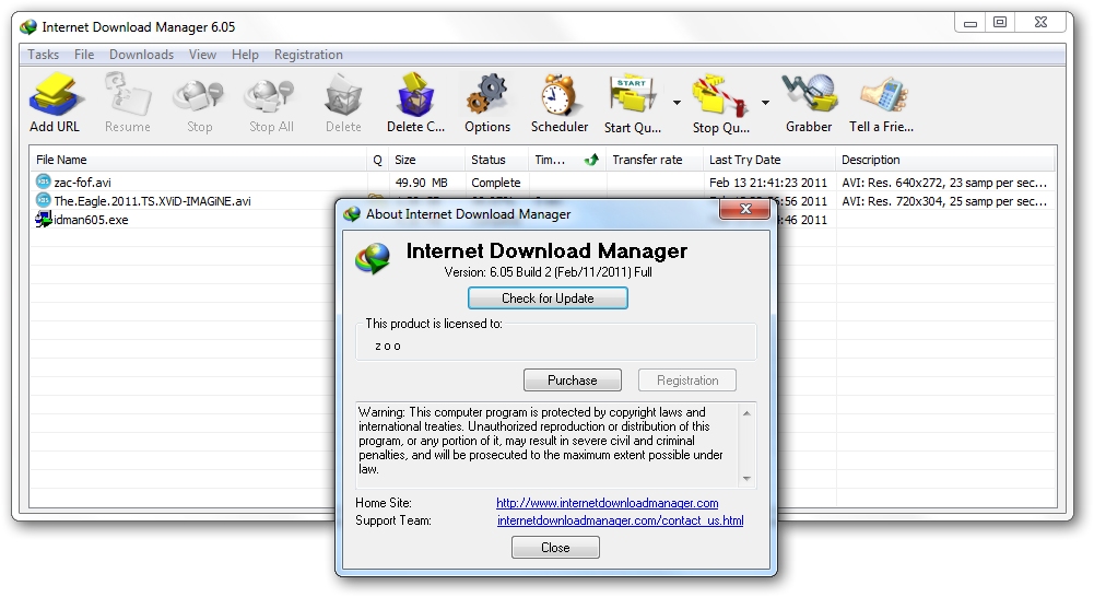 Internet download manager 6.05 build 1 h33t