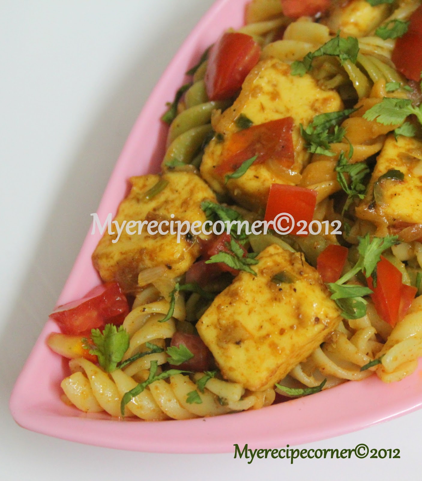 Mye's Kitchen Paneer Pasta Recipe.