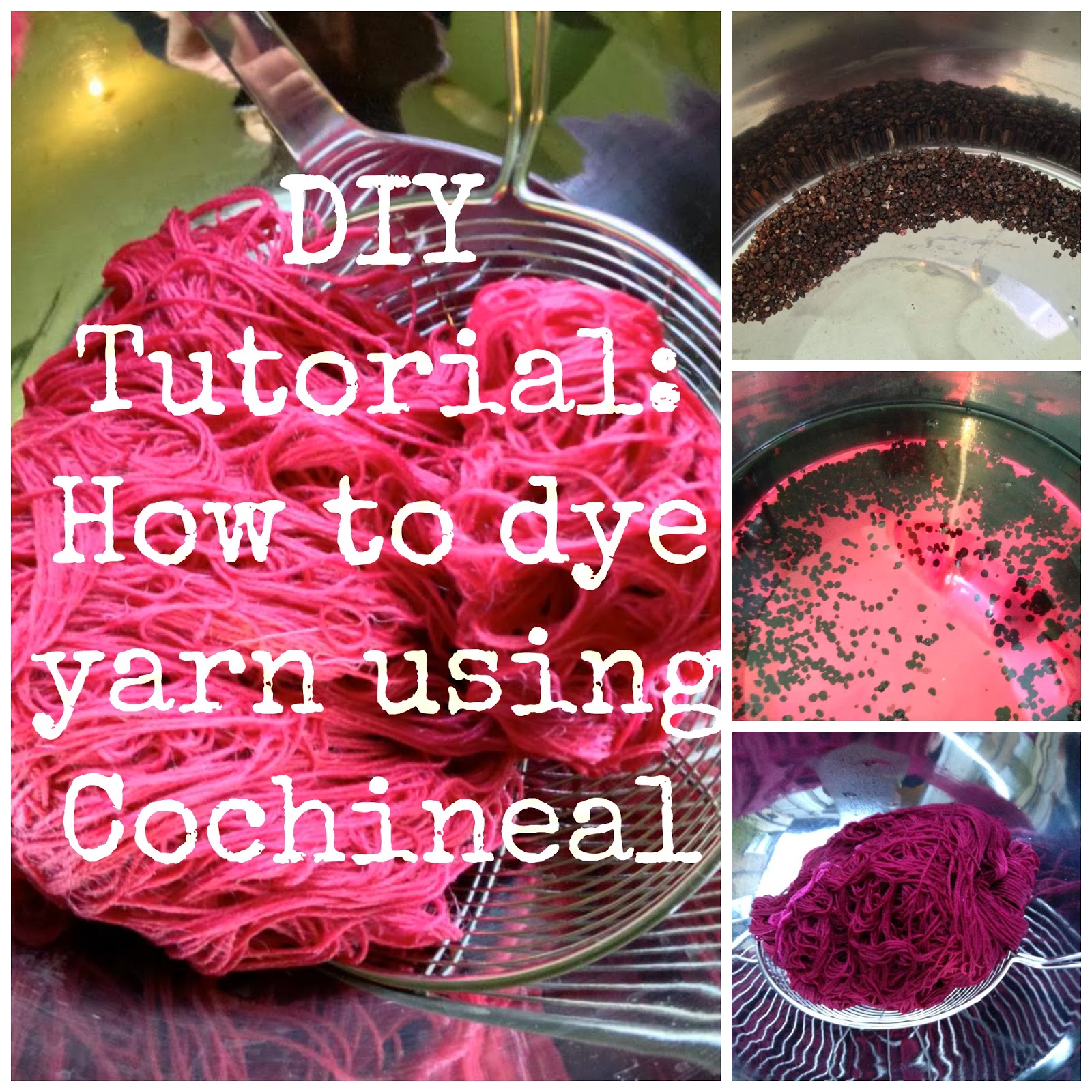 Bubbles and Baubles DIY Tutorial How to dye yarn using Cochineal