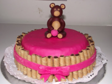 Urso cor de rosa