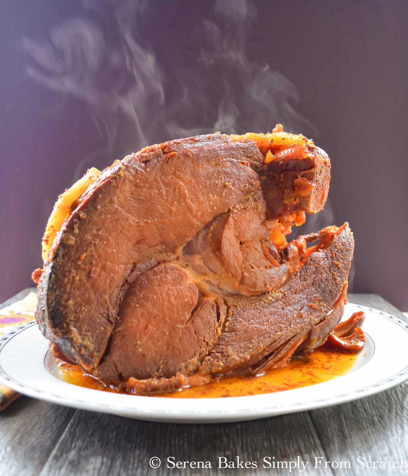 Slow Cooker Pineapple Honey Mustard Baked Ham Serena Bakes Simply