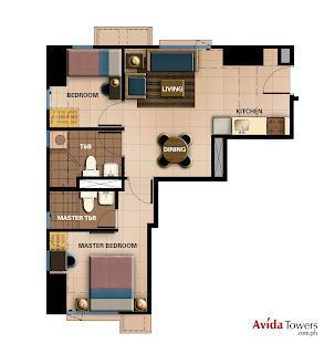 Avida Towers Prime Taft Two Bedroom Unit Plan
